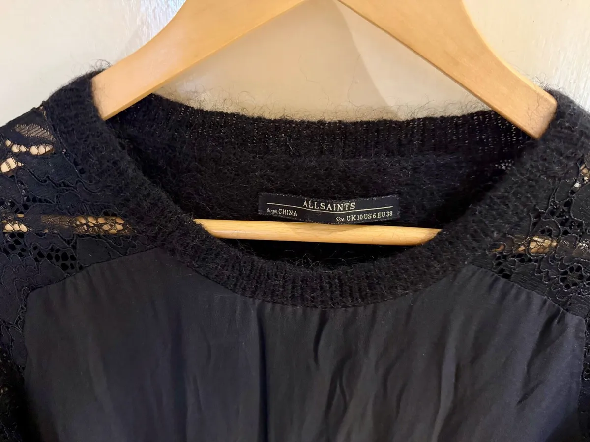 AllSaints black wool sweater dress - Image 2