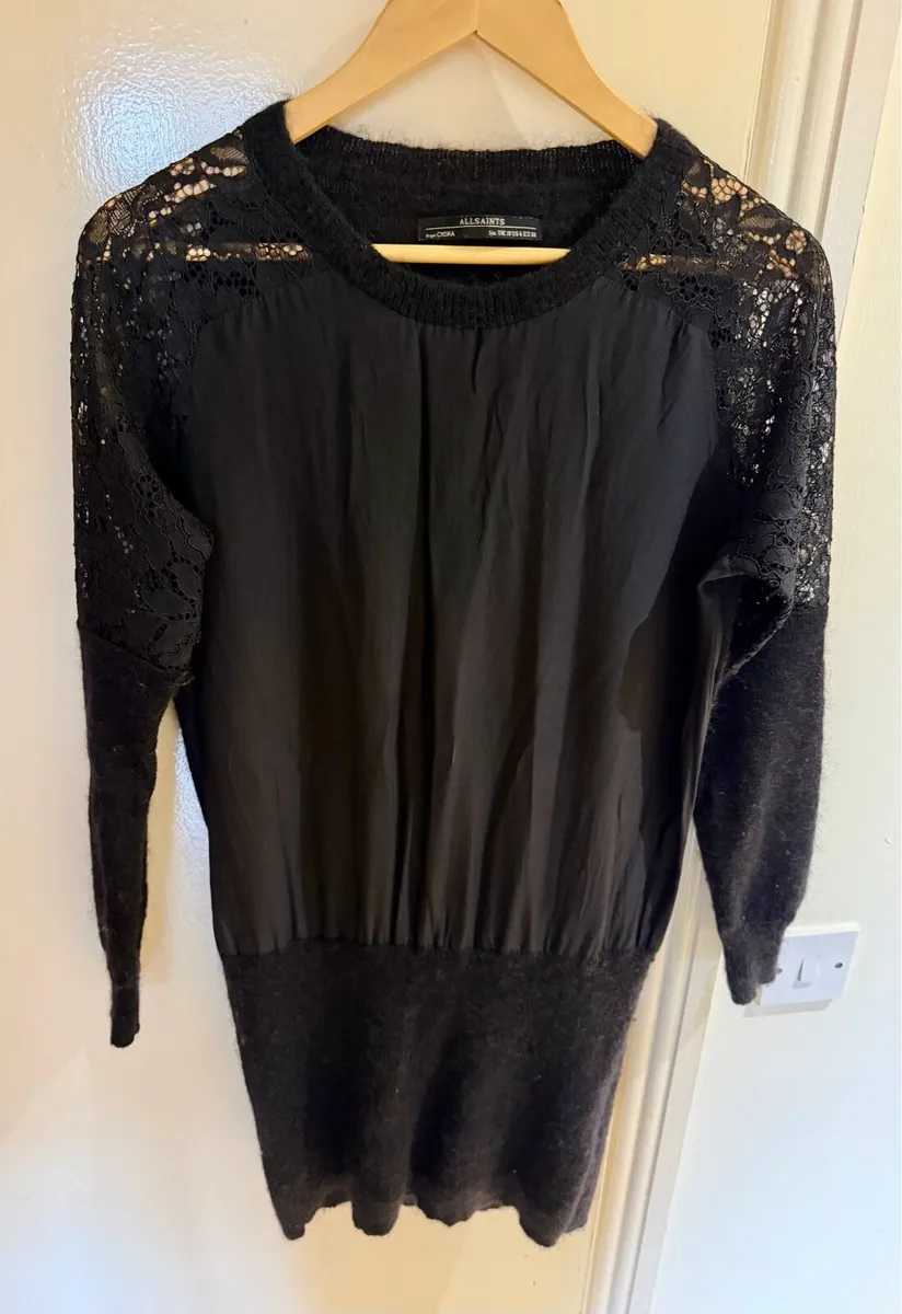 AllSaints black wool sweater dress - Image 3
