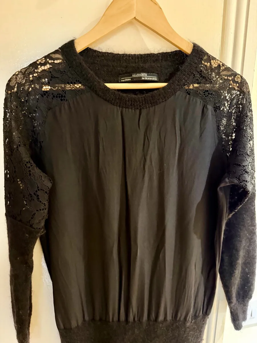 AllSaints black wool sweater dress - Image 4