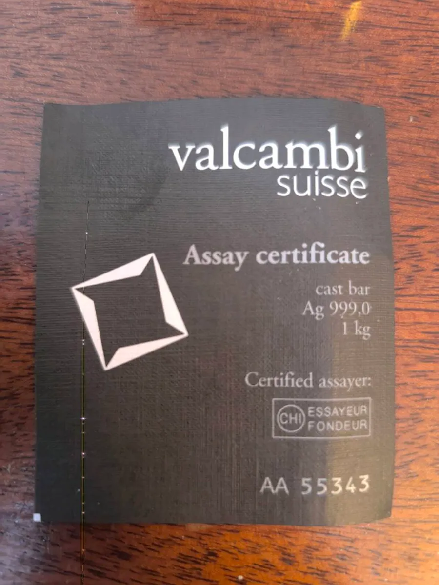 Silver Bar 1kg (Volcambi) - Image 2