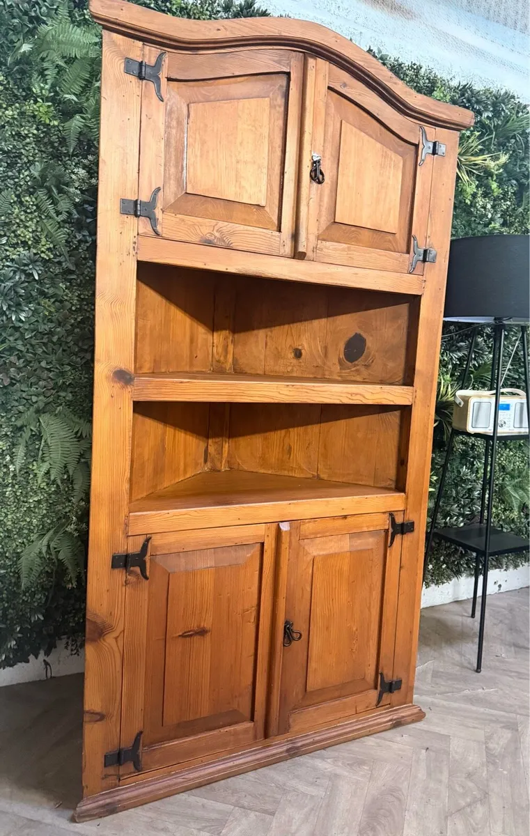 Solid antique pine corner cabinet - Image 1