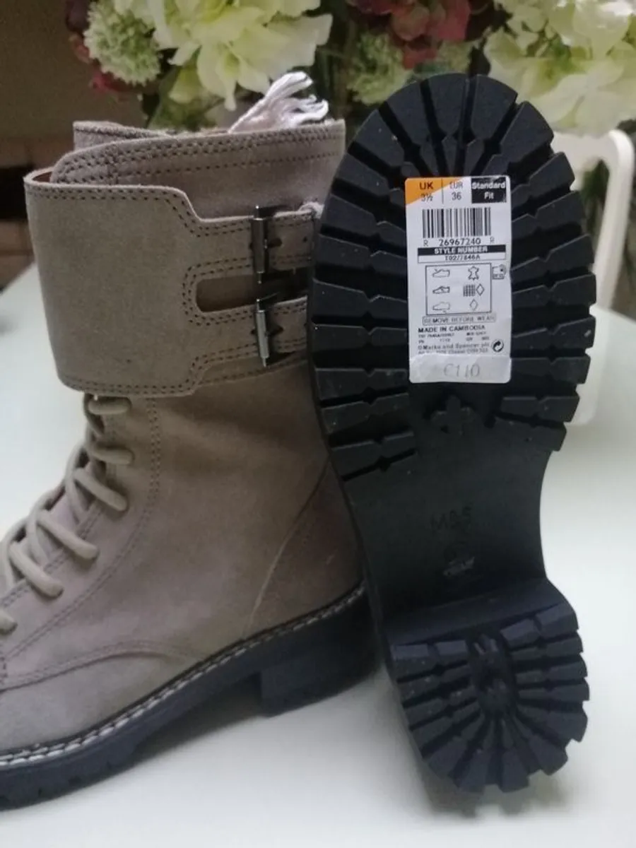 Ladies Leather Biker Boots - Image 3