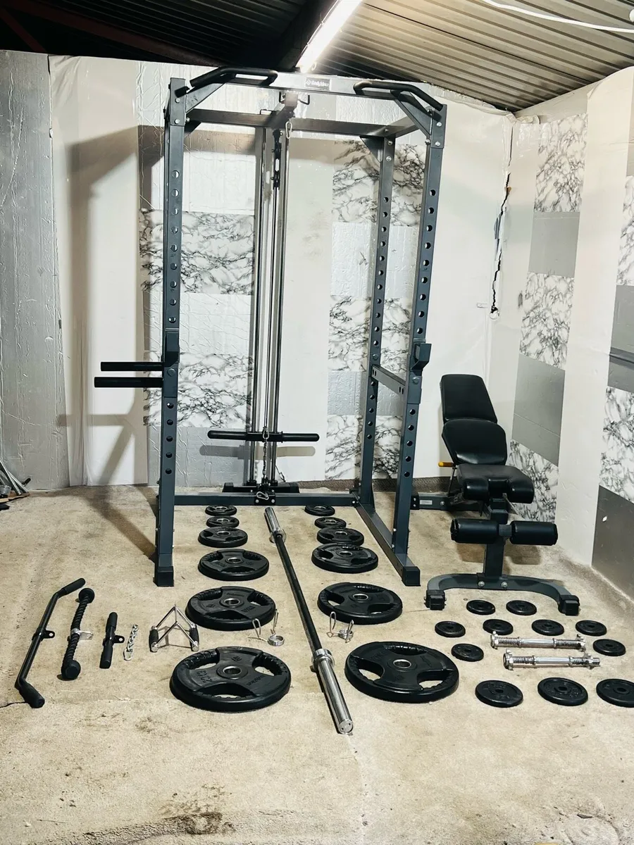 COMMERCIAL RACK OLYMPIC WEIGHTS BAR DUMBBELLS - Image 1