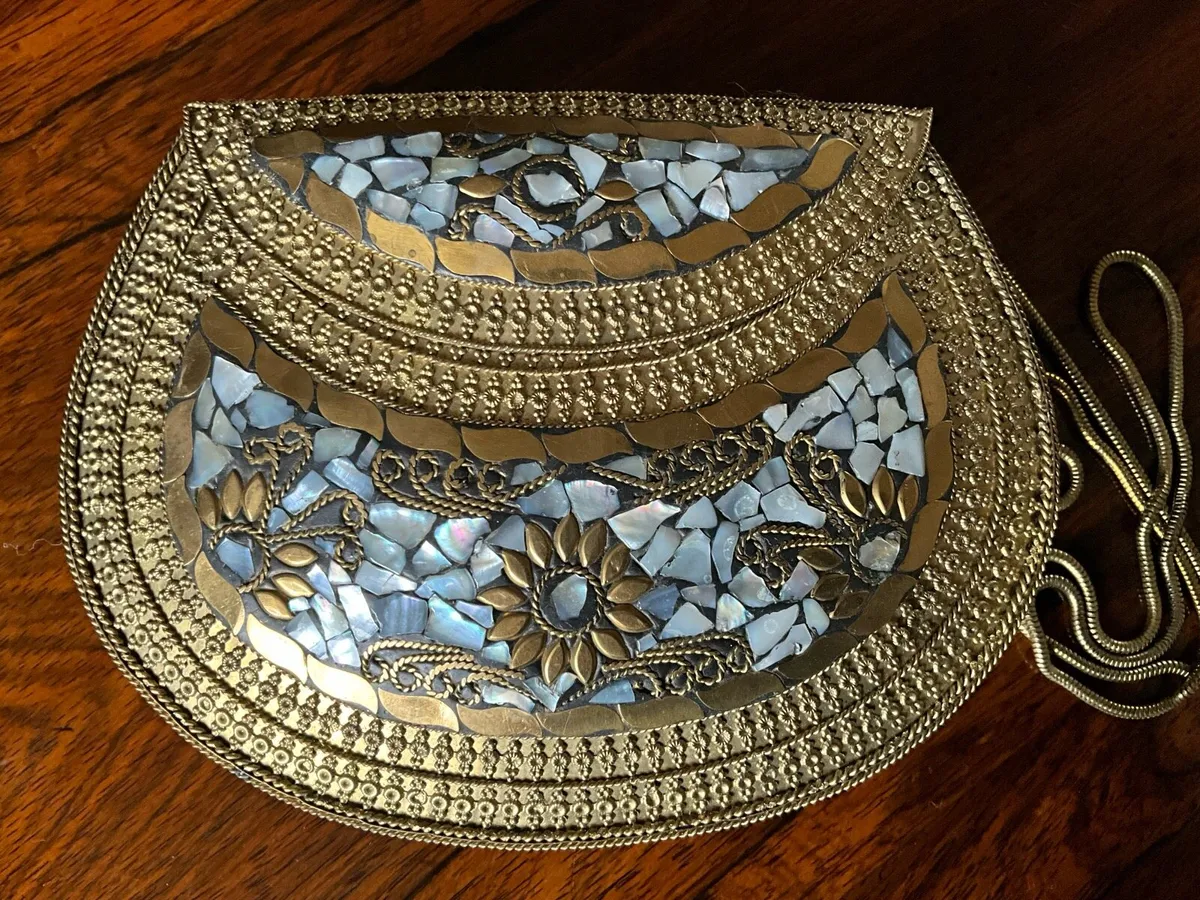Vintage Mother of Pearl Mosaic Clutch Bag - Image 3