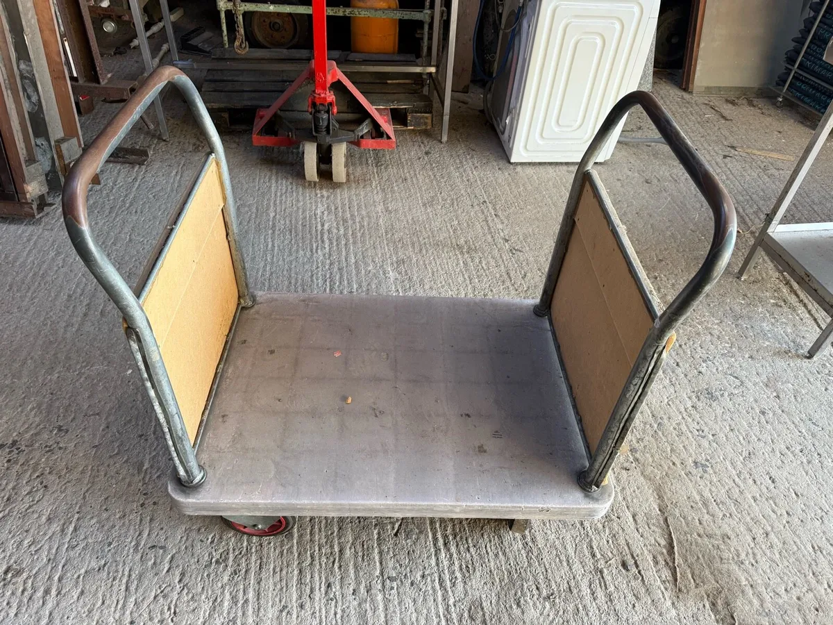 3 metal trolleys on wheels - Image 2