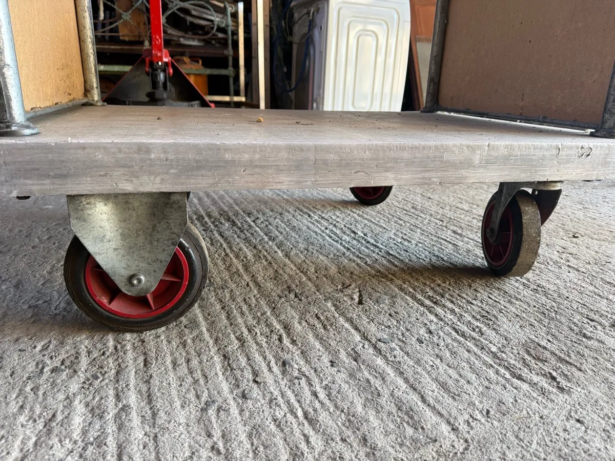 3 metal trolleys on wheels - Image 3