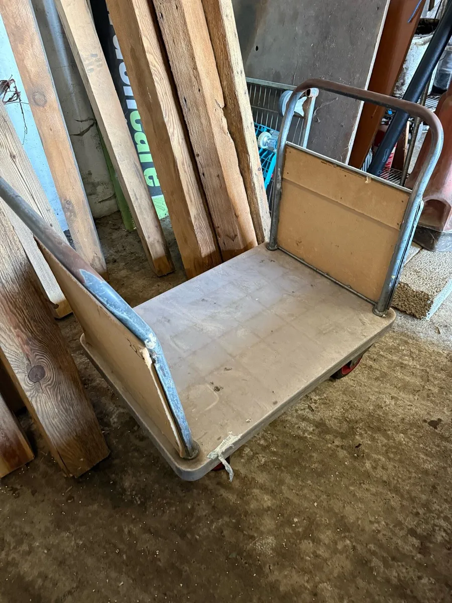 3 metal trolleys on wheels - Image 4