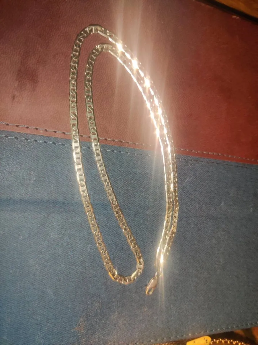 GREEK LINK, 9CT White Gold 20"Long 11.89g Chain ! - Image 2