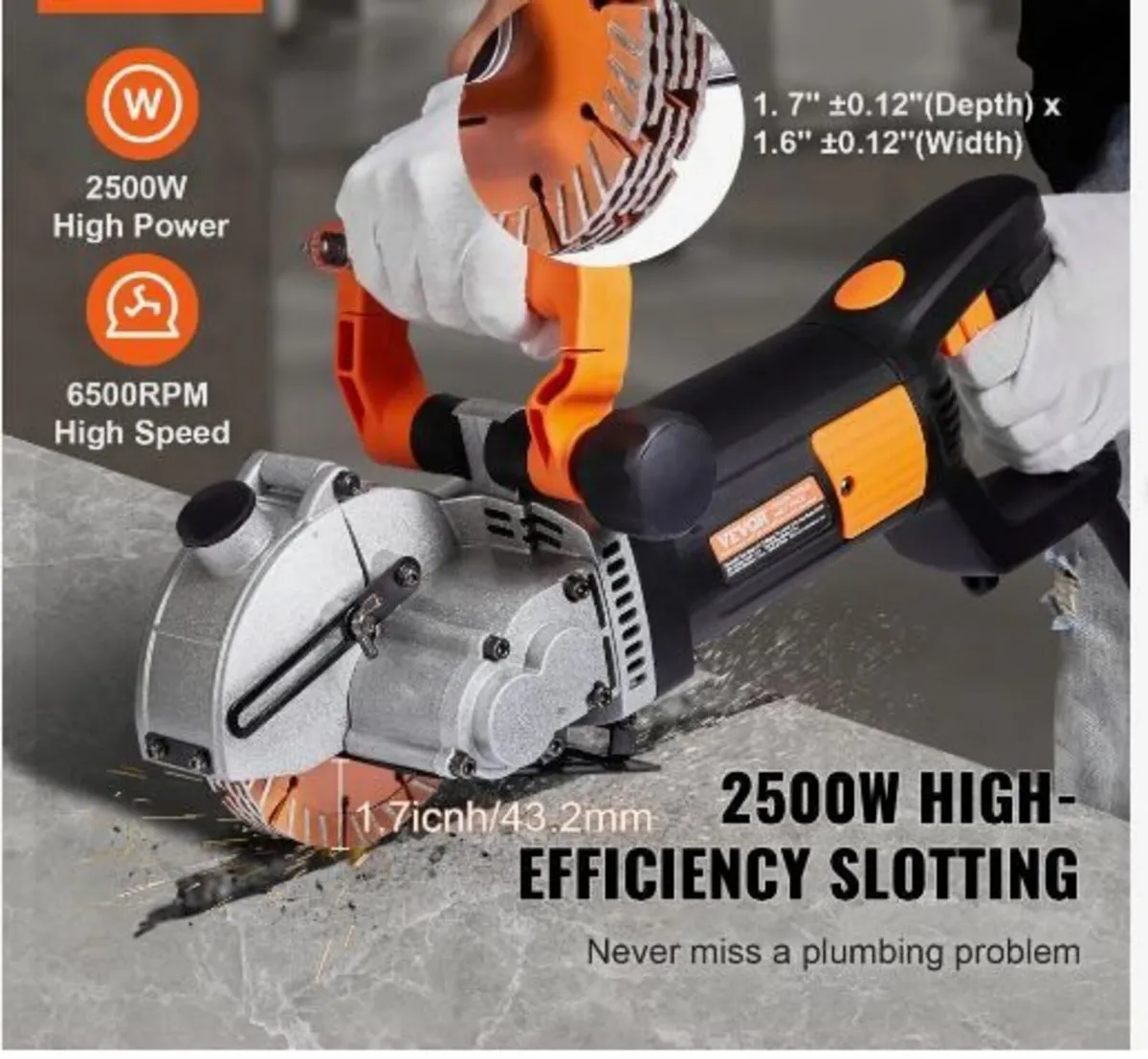 Electric Wall Chaser, Wall Groove Cutting - Image 2