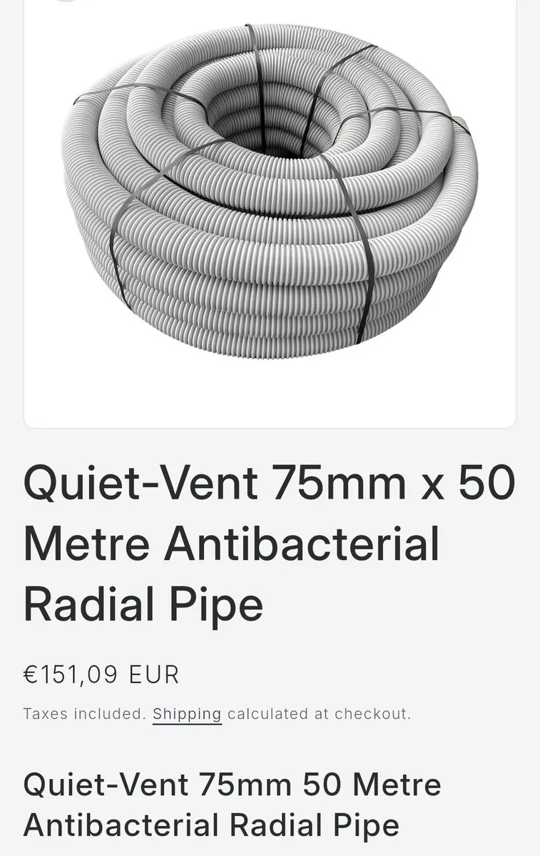 Mvhr ducting 75mm - Image 2