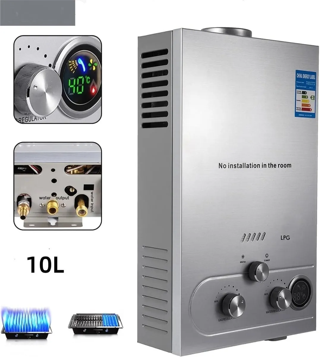 10L LPG Gas Water Heater for Camping - Image 1