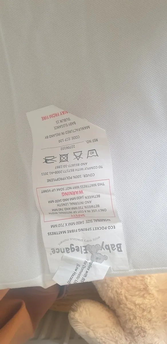 Wooden cotbed with baby elegence mattress - Image 2