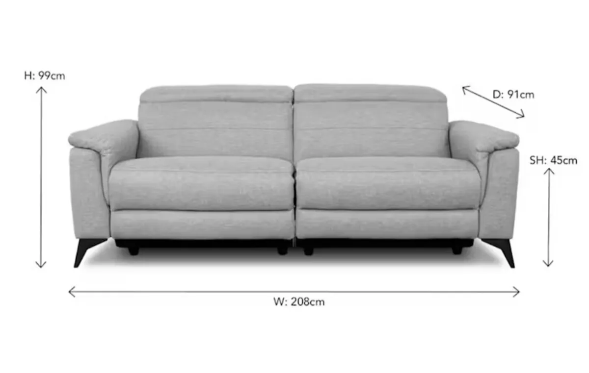 Penny 3 Seater Sofa | Power Recliner | Fabric | Gr - Image 1
