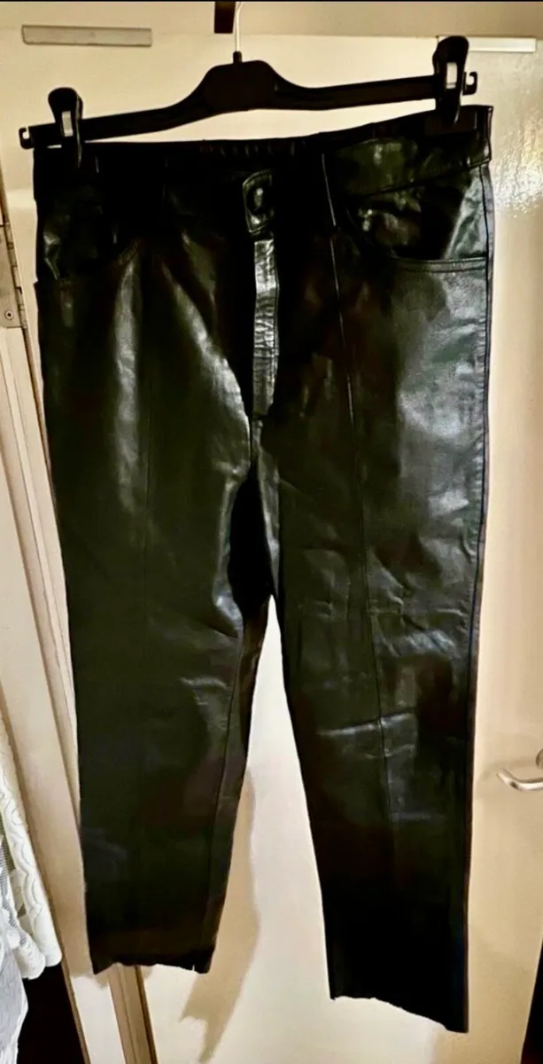 STRAIGHT LEATHER TROUSERS - Image 1