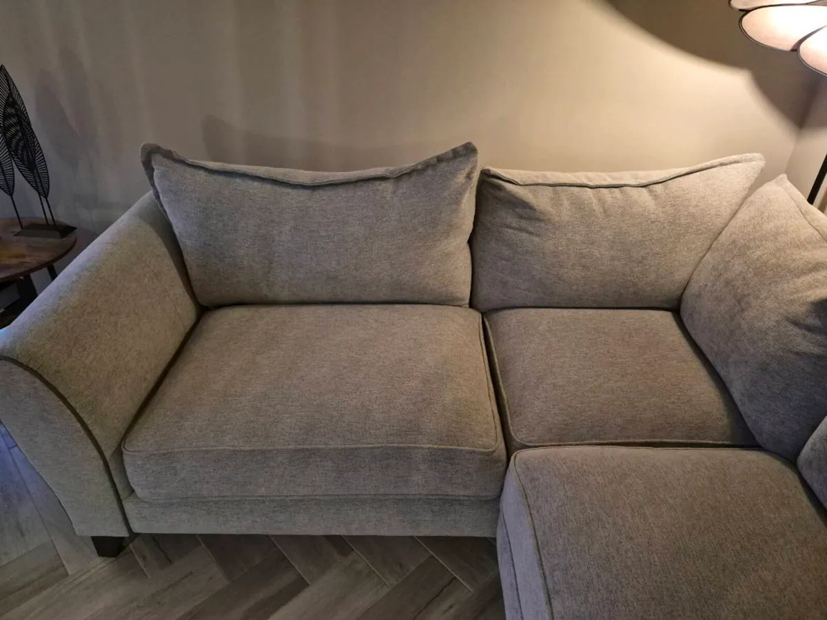 Grey Corner sofa & matching armchair - Image 2