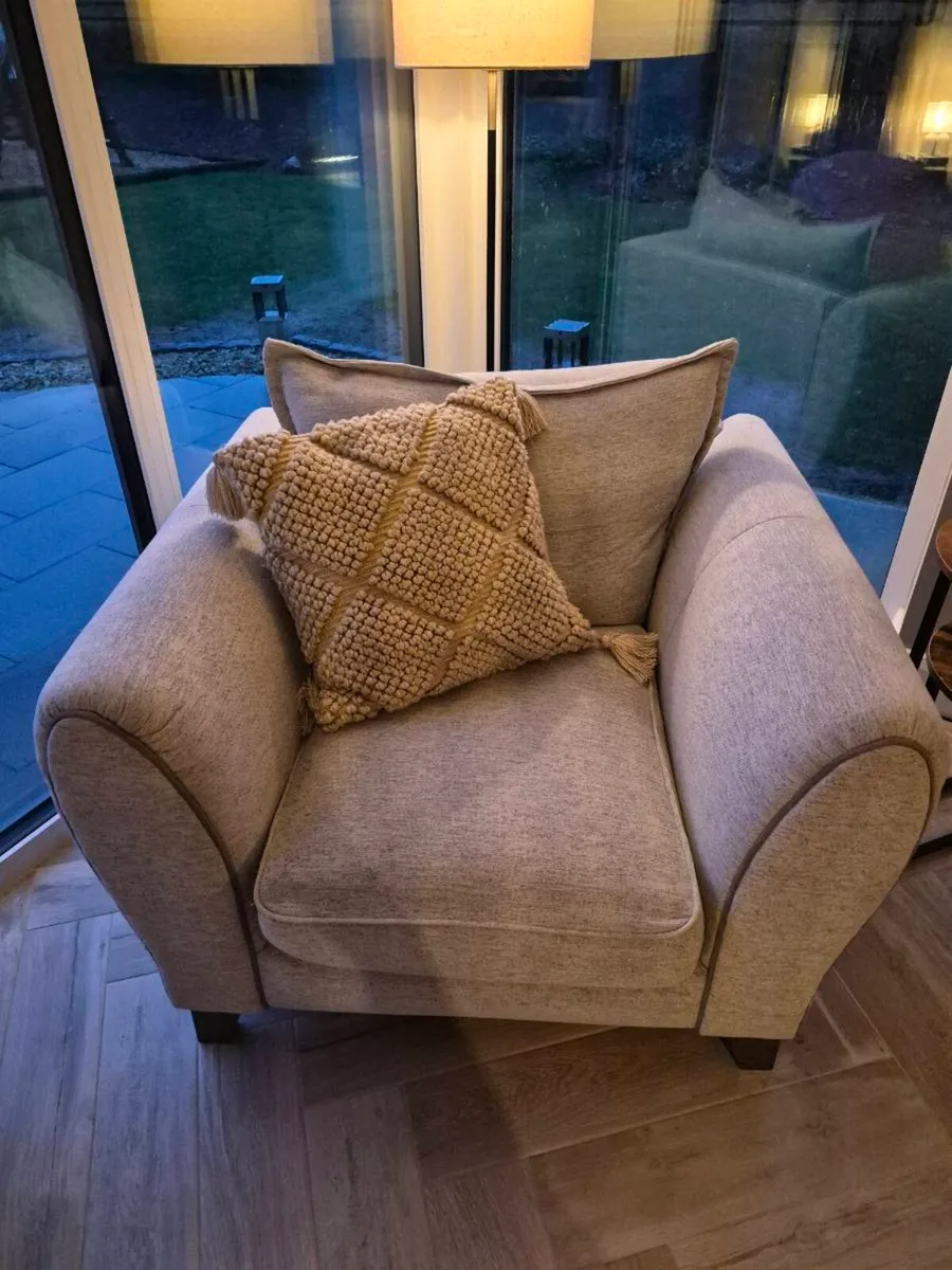 Grey Corner sofa & matching armchair - Image 3