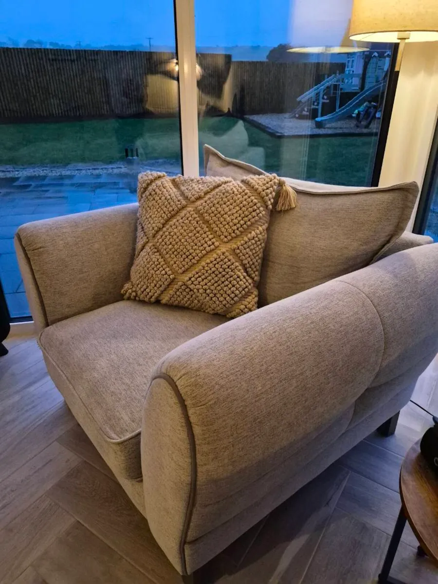 Grey Corner sofa & matching armchair - Image 4
