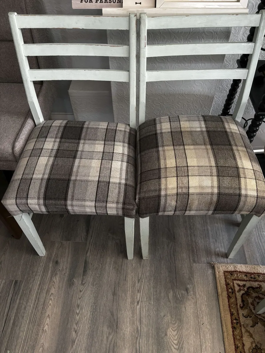 Four Blue Dining Chairs - Image 1