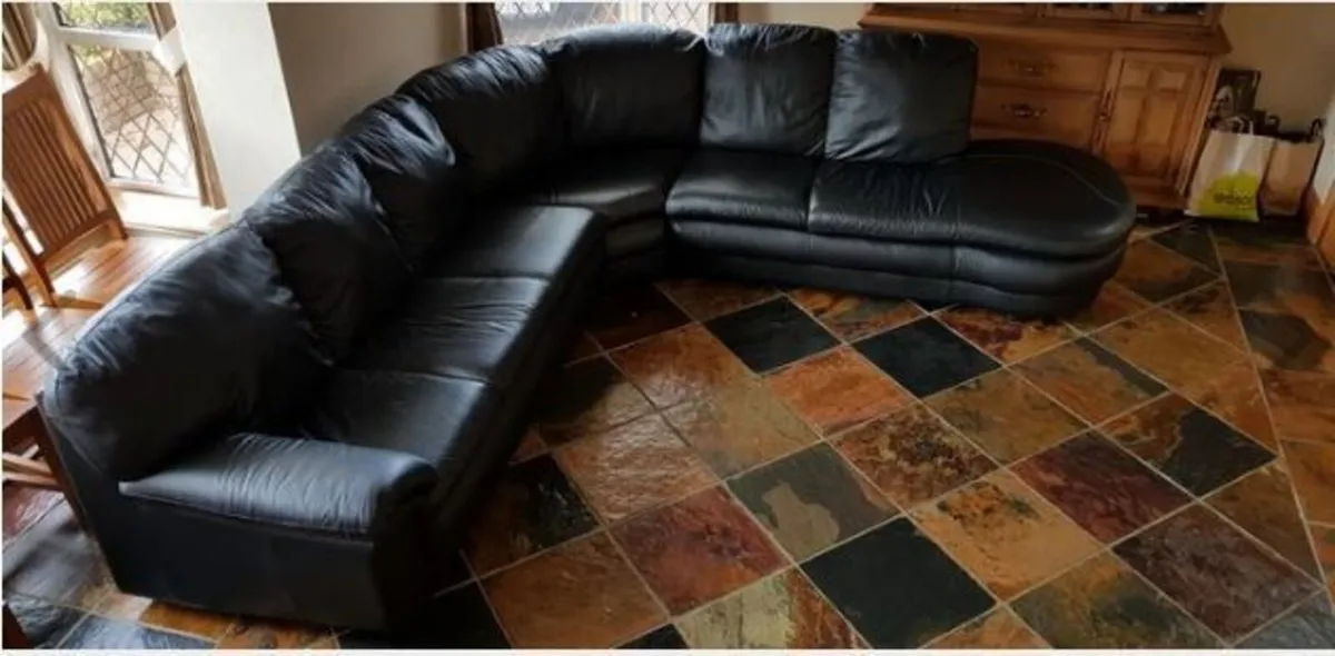Leather Corner Sofa - Image 1