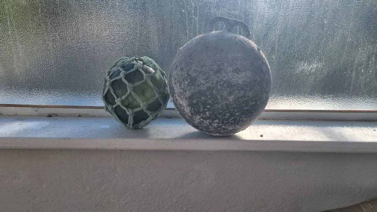 Vintage glass and metal Buoys - Image 2