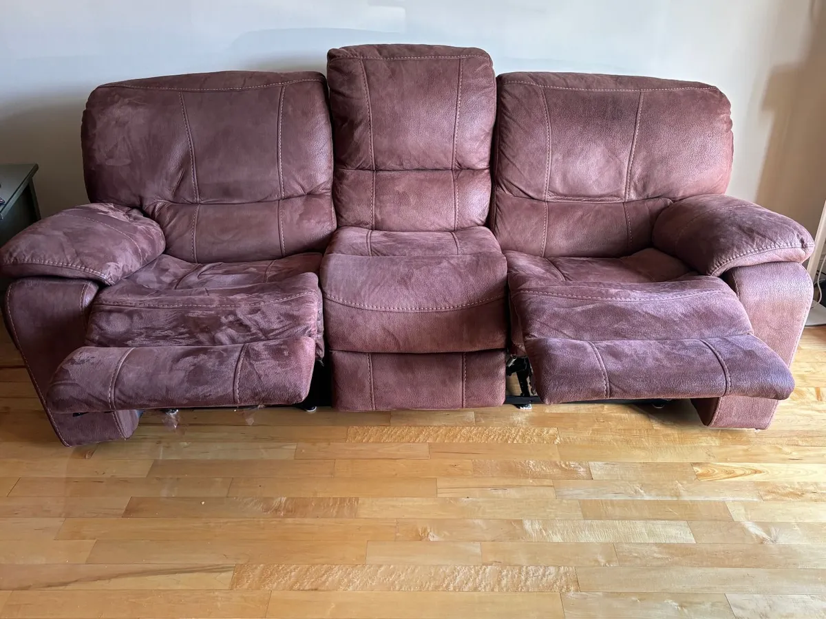 Manual reclining sofa and chair. - Image 1