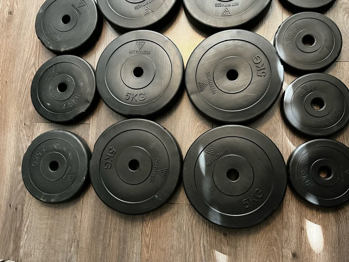 45kg hit fitness weight plates standard 1” - Image 1