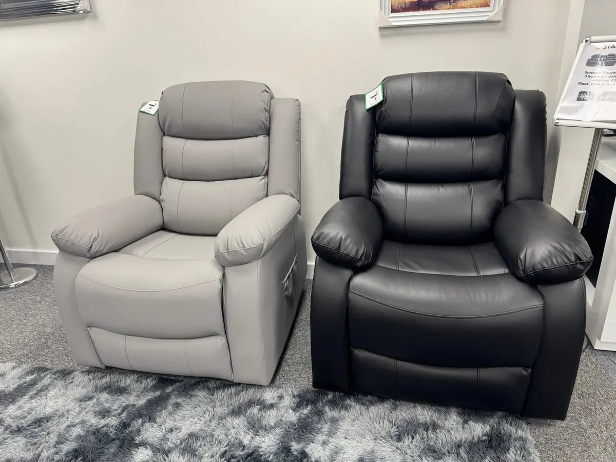 Roma 3+1+1 Manual Leather Recliner Sofa Set - Image 3