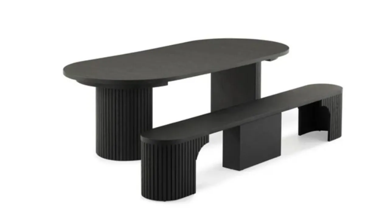 Round Dining Set Smoked Hickory.No deposit require - Image 4