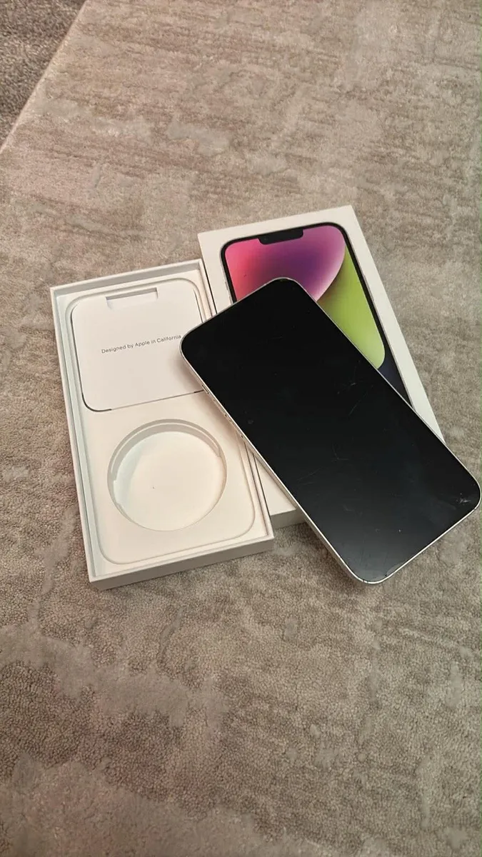 iPhone 14 Plus white sim free 128GB with box acc - Image 2