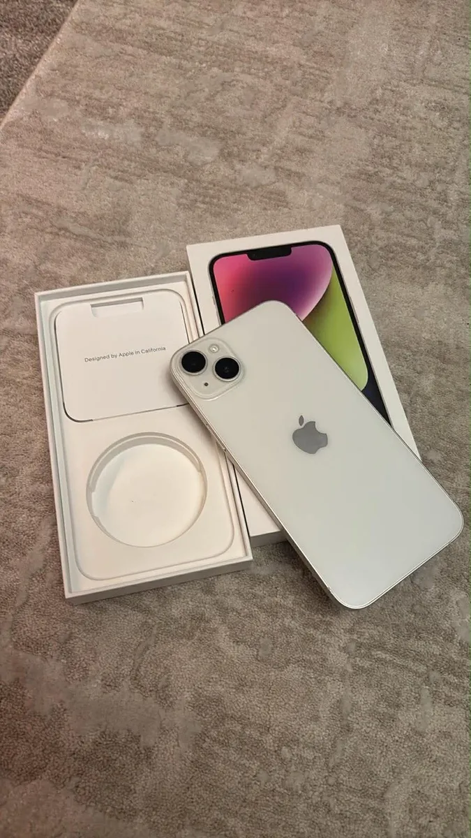 iPhone 14 Plus white sim free 128GB with box acc - Image 3