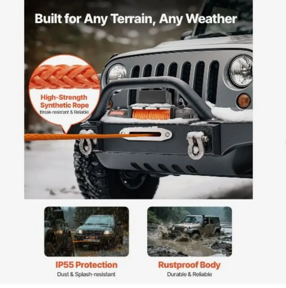 Electric Winch Truck 6123.5 kg Synthetic Rope - Image 2