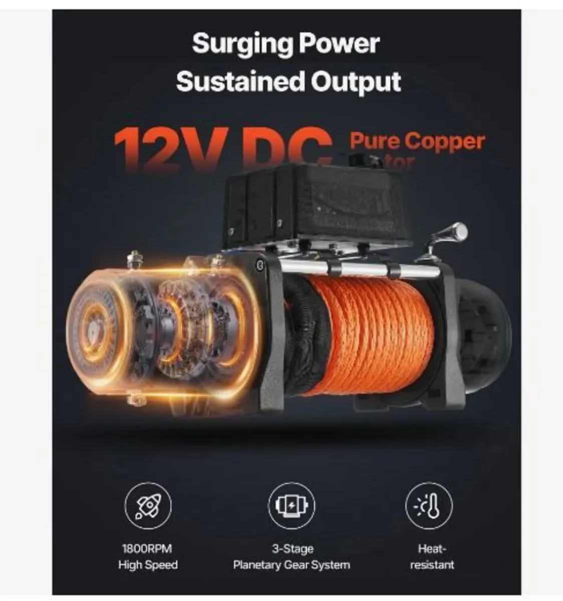 Electric Winch Truck 6123.5 kg Synthetic Rope - Image 4