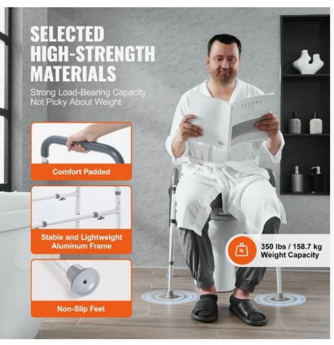 Raised Toilet Seat, 7-Position Height Adjustment - Image 4