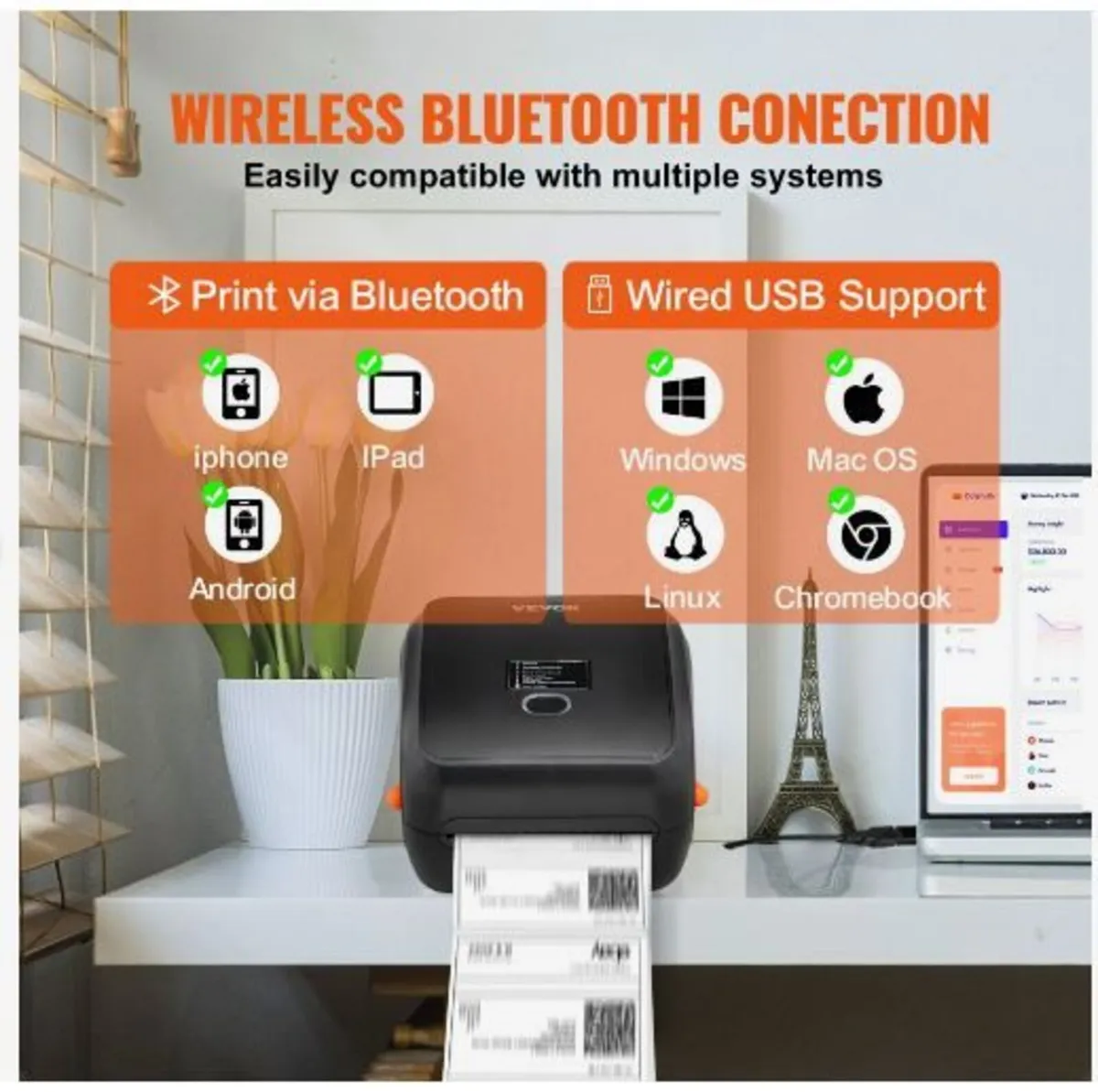Thermal Label Printer, 300DPI for 4x6 Mailing - Image 2
