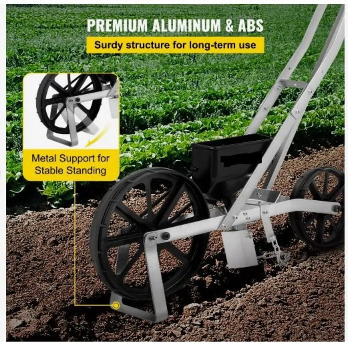 Garden Seeder, Metal Precision Garden Push Seeder - Image 3