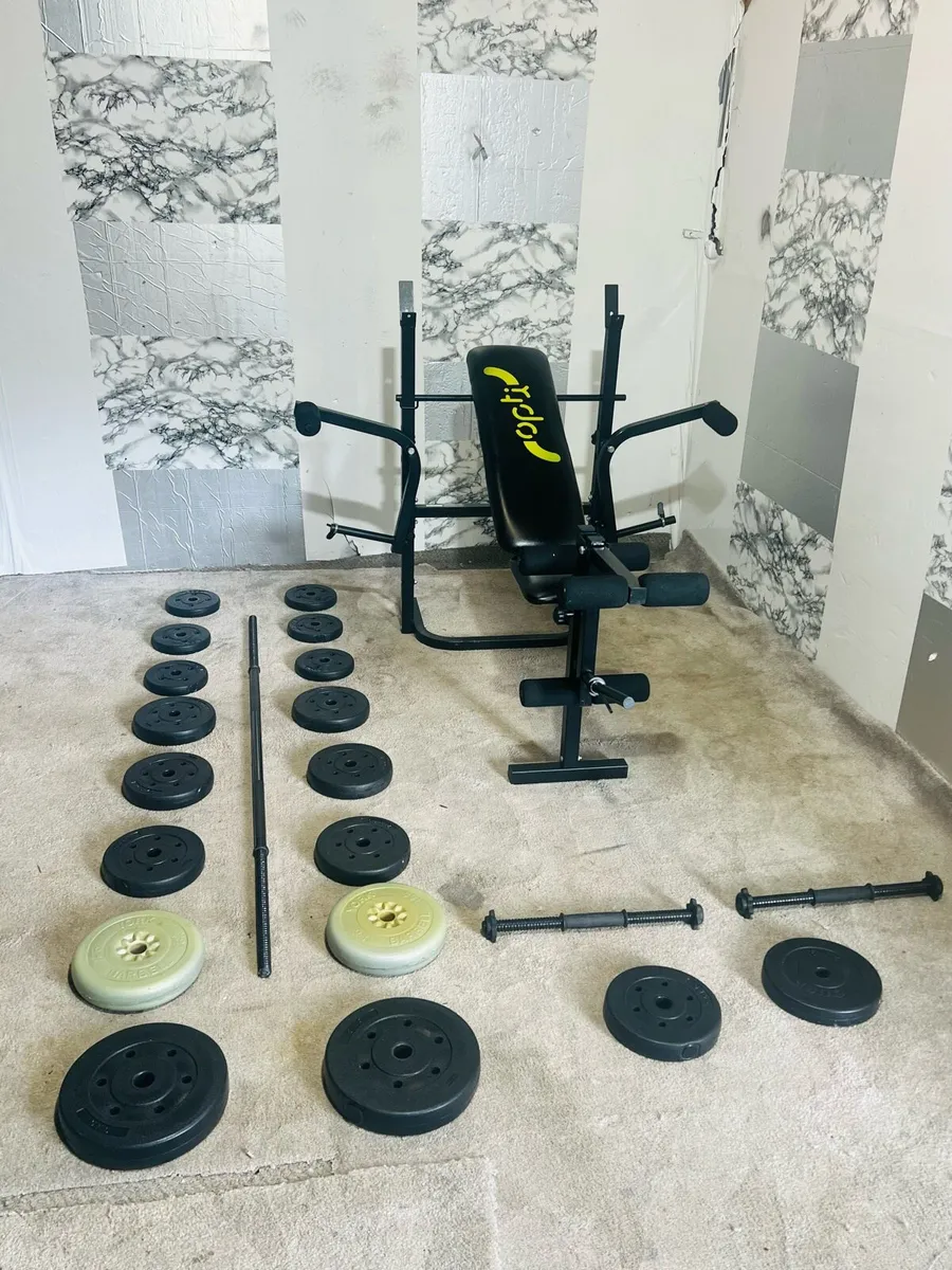 ADJUSTABLE BENCH 50 KG BARBELL DUMBBELLS SET - Image 3