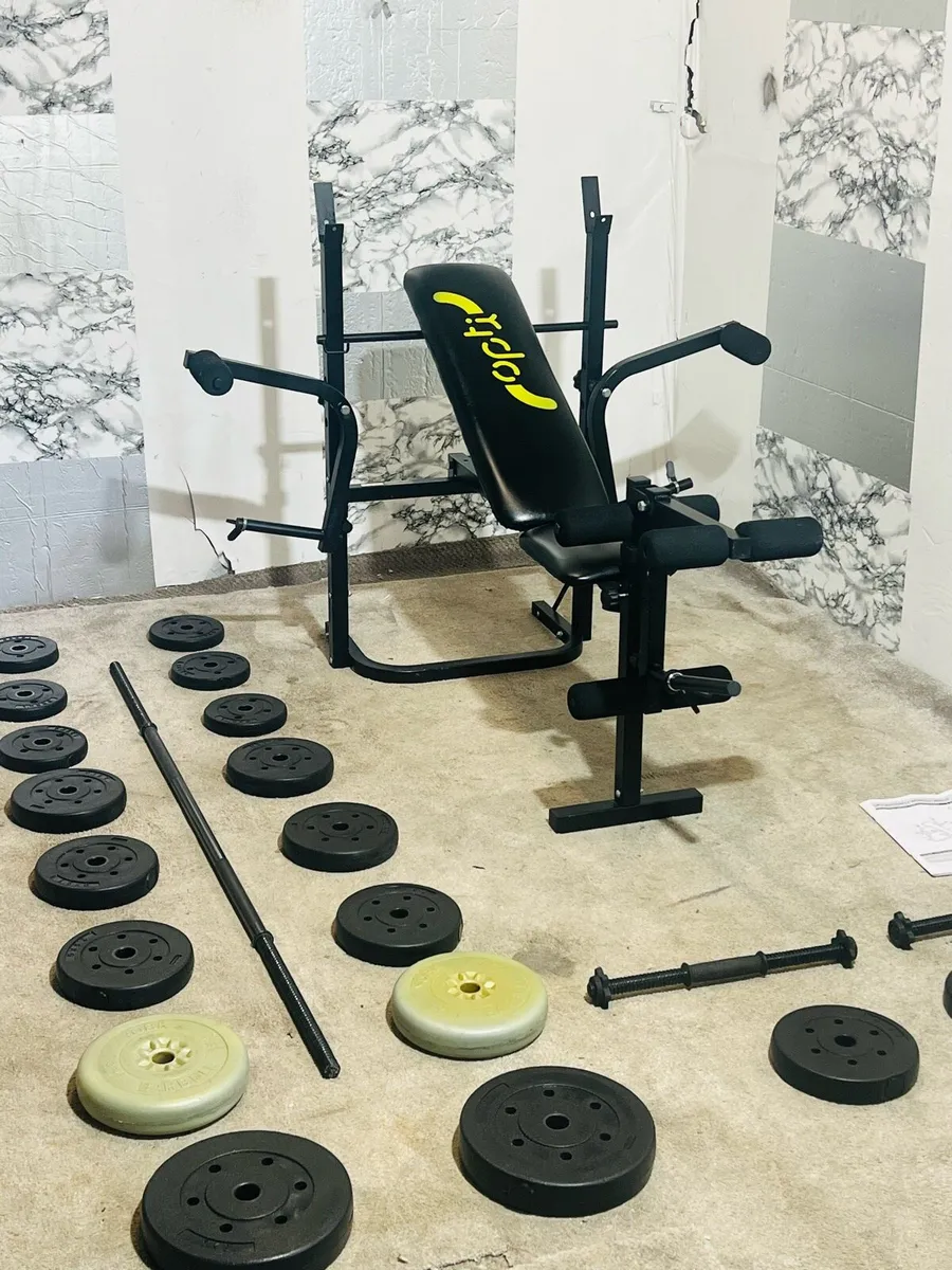 ADJUSTABLE BENCH 50 KG BARBELL DUMBBELLS SET - Image 4