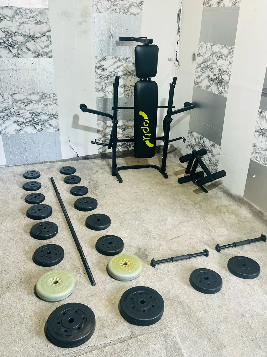 ADJUSTABLE BENCH 50 KG BARBELL DUMBBELLS SET - Image 2