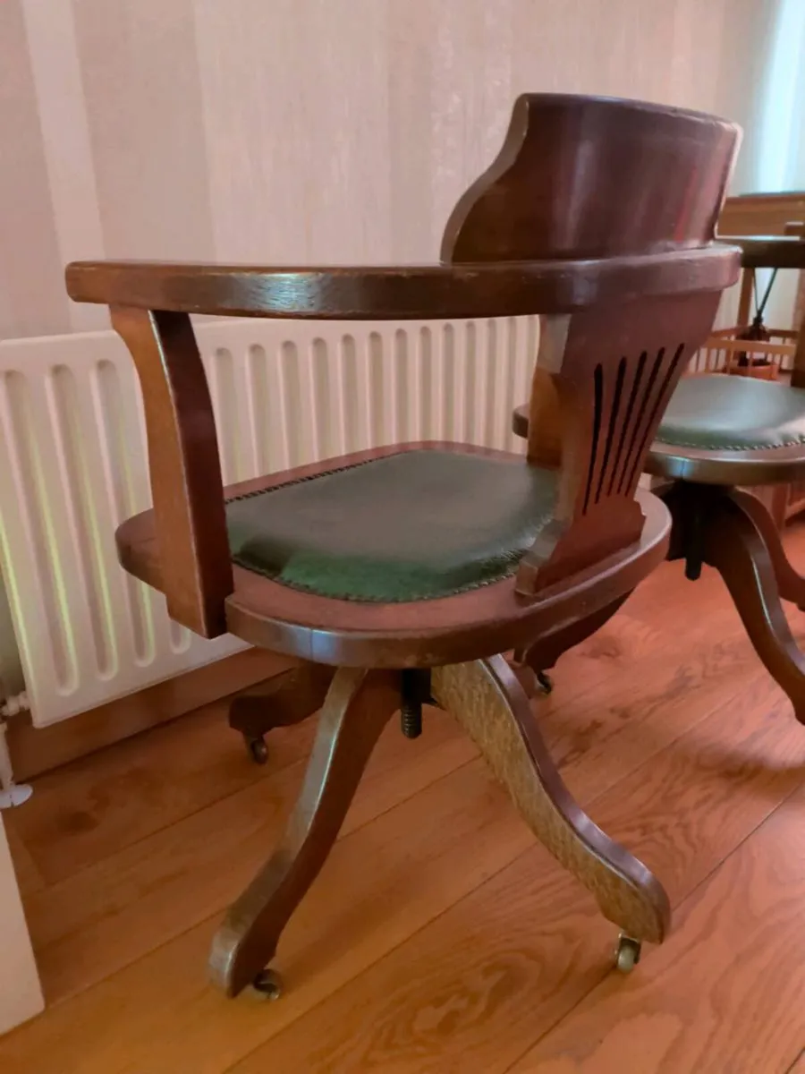 Oak Antique Captains Chairs - Image 2