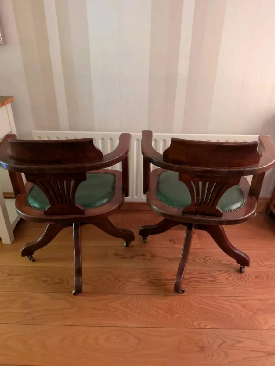 Oak Antique Captains Chairs - Image 4