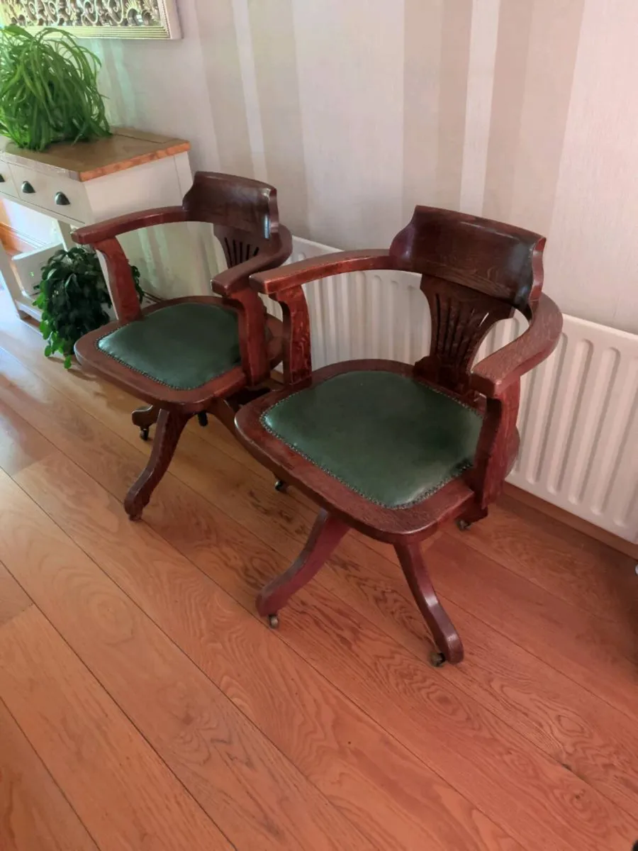 Oak Antique Captains Chairs - Image 1