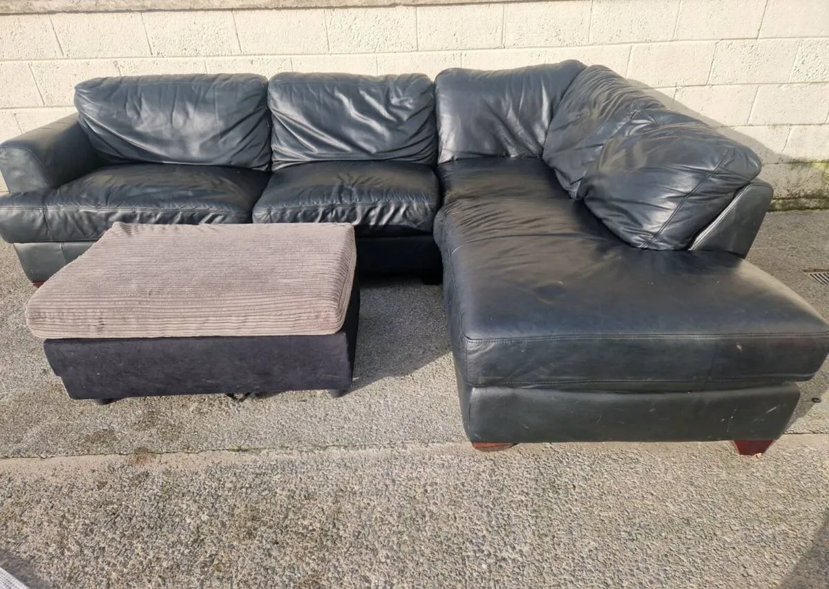Leather corner sofa - Image 2