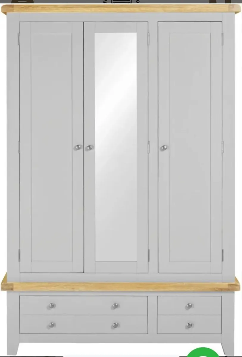 Windsor 3 Door 2 Drawer Wardrobe Pebble Grey Oak - Image 2