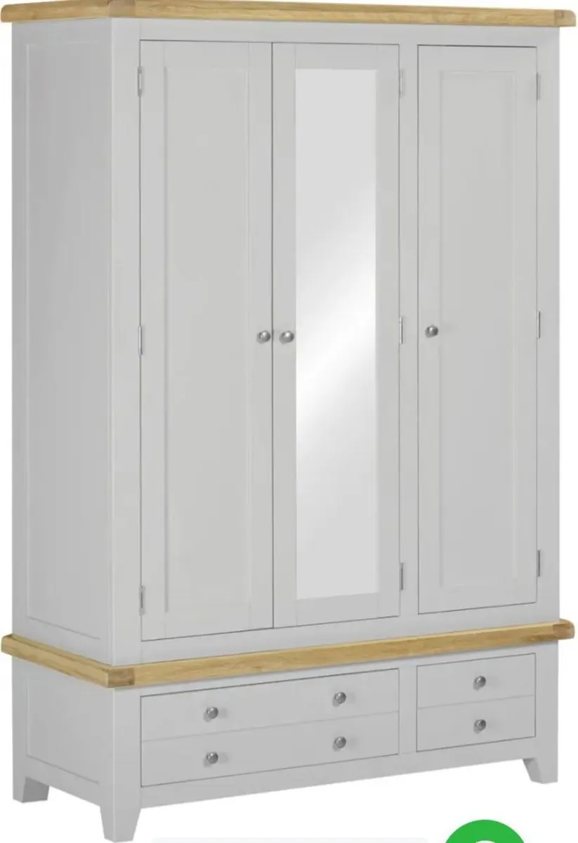 Windsor 3 Door 2 Drawer Wardrobe Pebble Grey Oak - Image 3