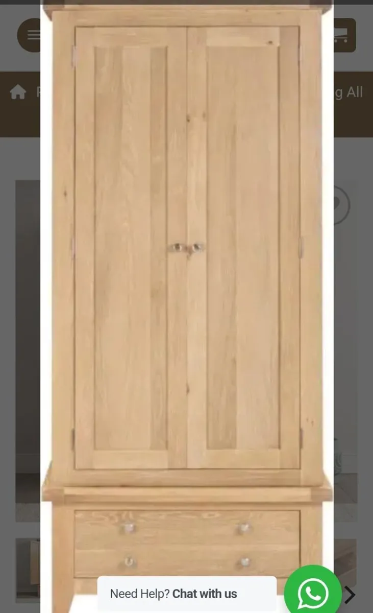 Windsor 2 Door 1 Drawer Wardrobe Natural Oak - Image 4