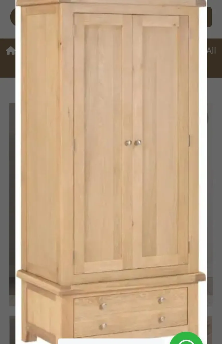 Windsor 2 Door 1 Drawer Wardrobe Natural Oak - Image 2