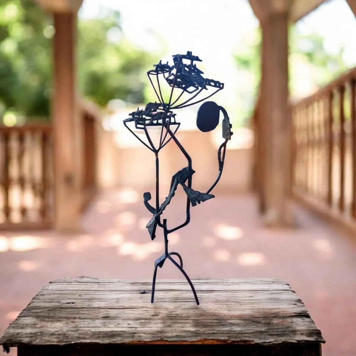 Brutalist metal sculpture, artist unknown, D18 - Image 1