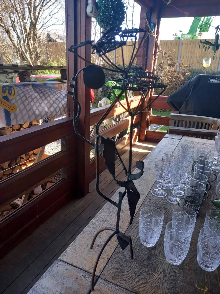 Brutalist metal sculpture, artist unknown, D18 - Image 3