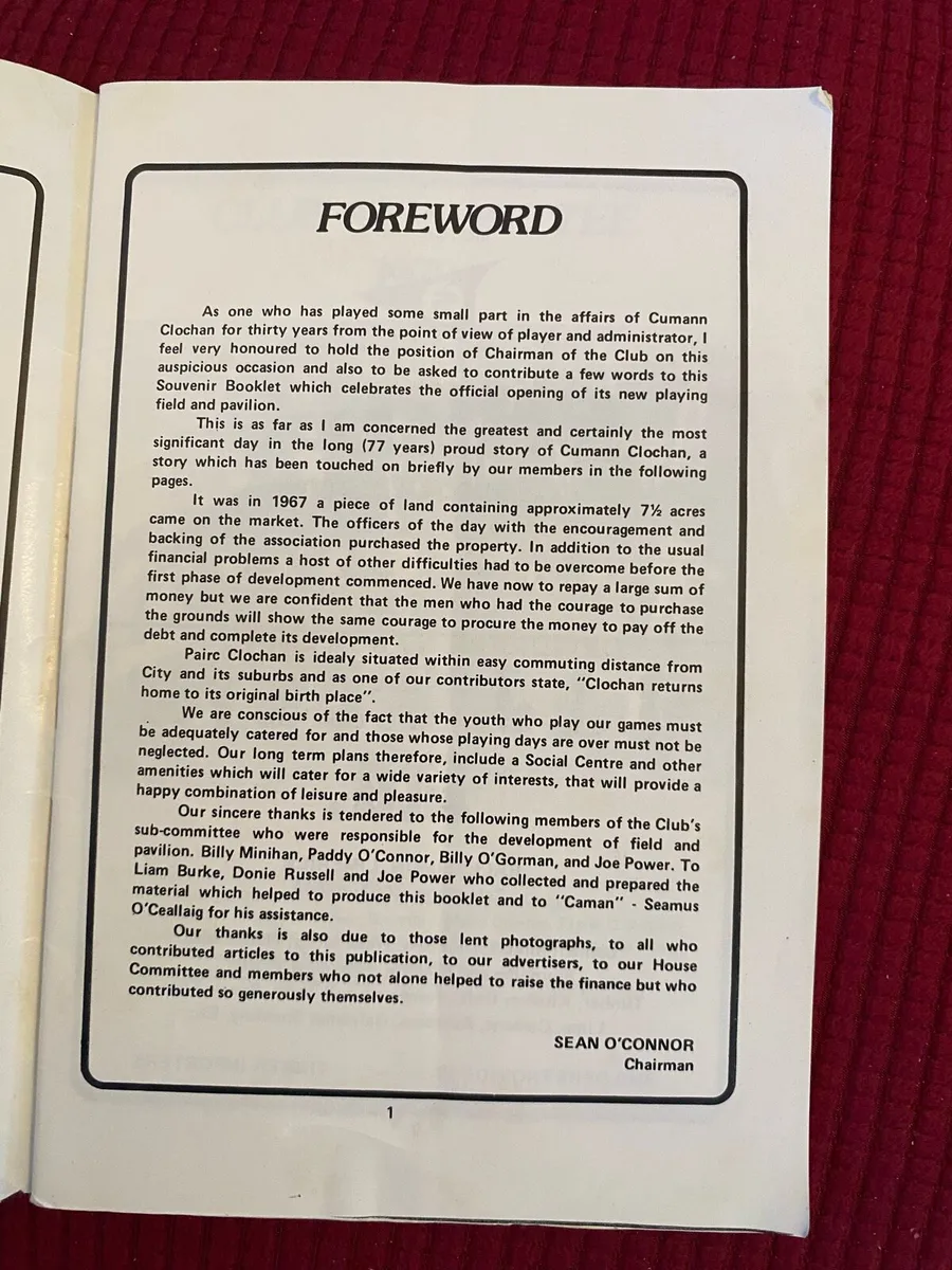 Clochan GAA Club Limerick-Official Opening 1979 - Image 2