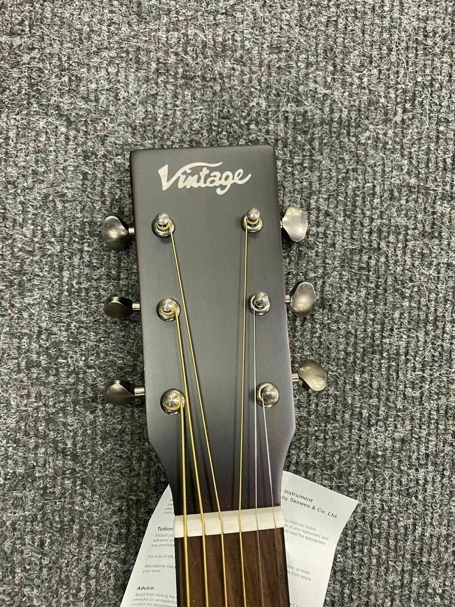 Vintage V300 Black Acoustic Guitar - Image 1